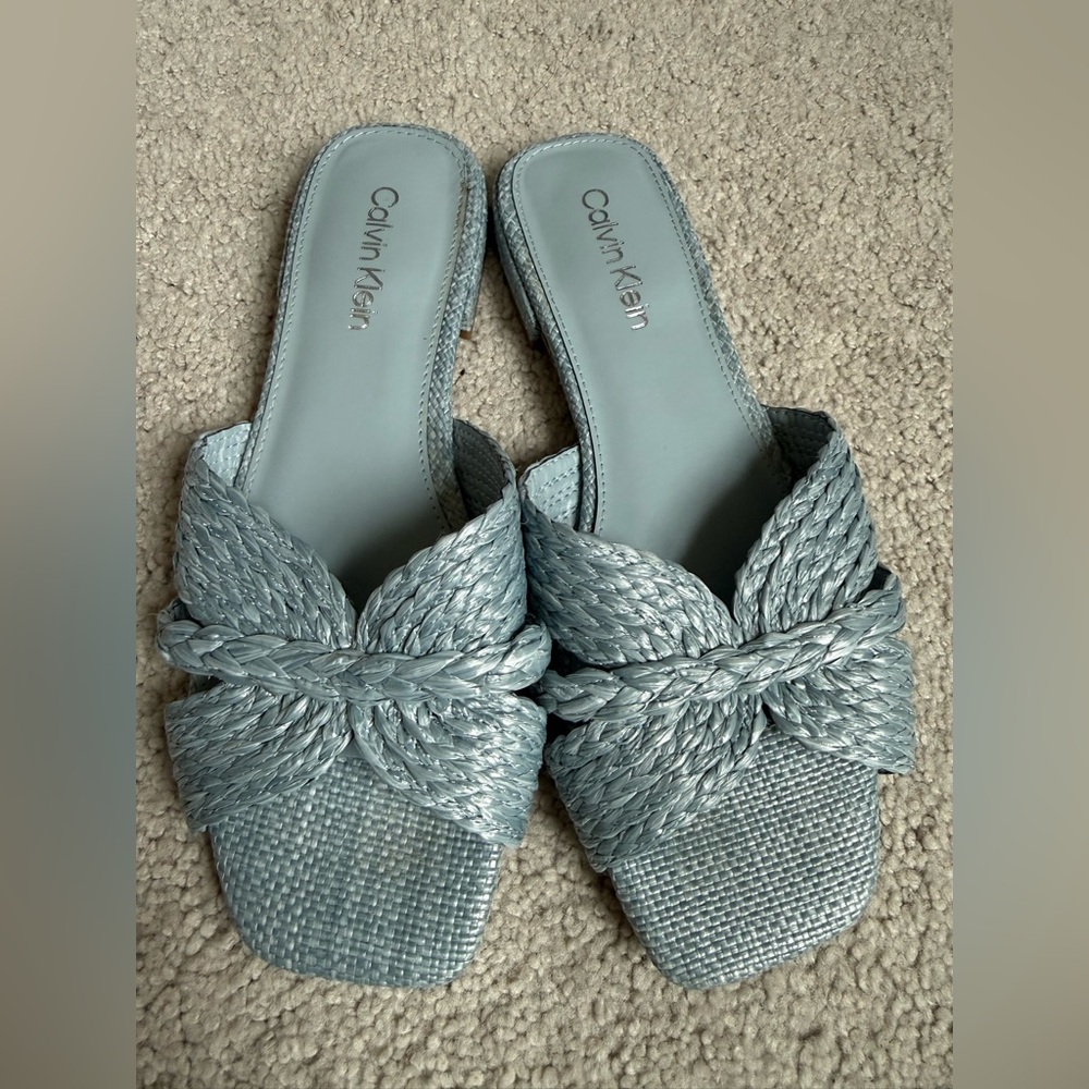 Calvin Klein Women's light blue Woven Sandals